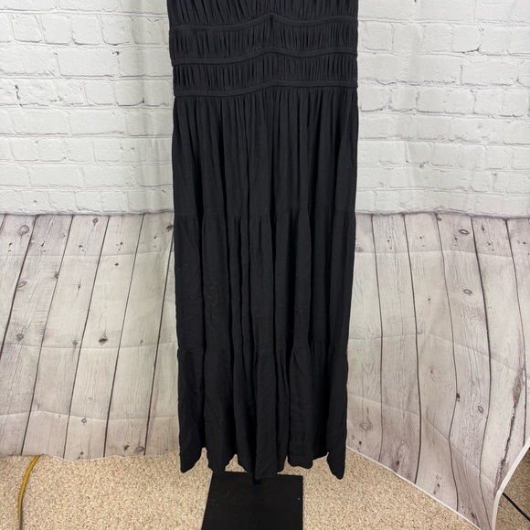 Loft Beach Tiered Halter Maxi Dress Black Size Medium - Picture 6 of 7
